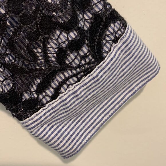 Lane Bryant grey and black lace overlay sleeves top 18/20 - Picture 7 of 9